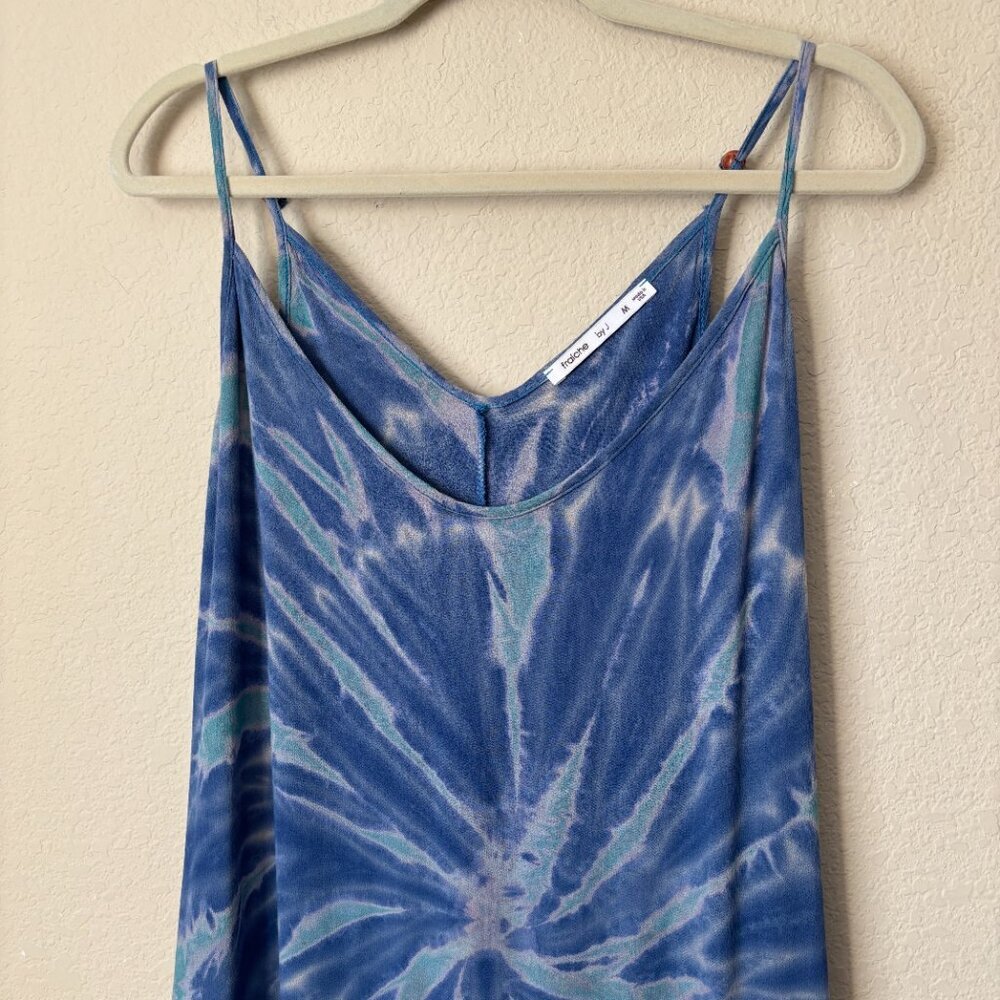 Fraiche by J Boho Tie Dye Print Maxi Length Dress Beachy Coastal - Picture 3 of 9